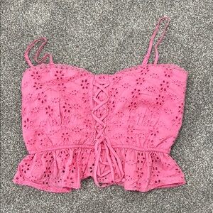 Altar'd State Pink Sleeveless Tie Front Camisole